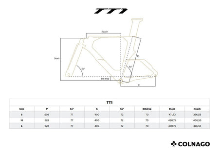 Colnago TT1 TIME TRIAL 2026 Geometry
